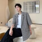KK1703/P115 Houndstooth Short Sleeve Suit Jacket