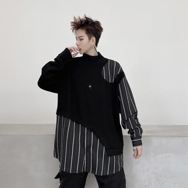 WY06 Dark Series Loose-fitting Small High-necked Tide Men's Shirt