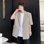 KK1703/P115 Houndstooth Short Sleeve Suit Jacket