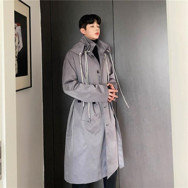 K18-P195 Personalized Design Multi-layer Foldable Cap Long Coat