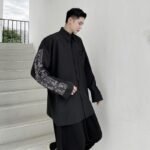 Japanese Yohji Yamamoto Casual Long-Sleeved Shirt Loose Shirt for Men