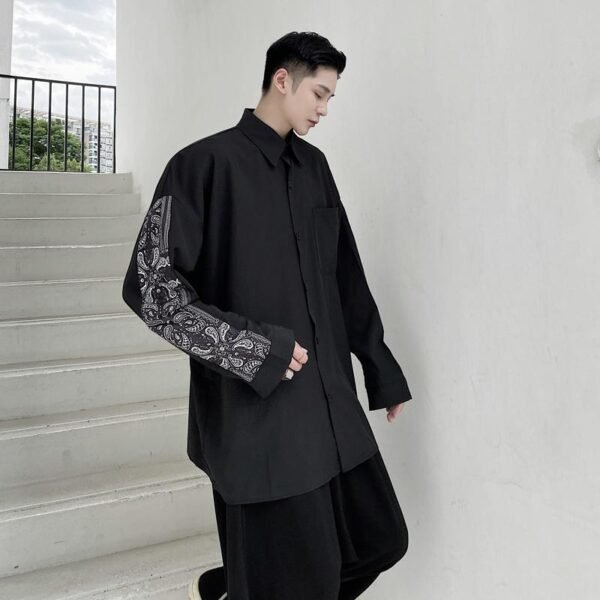 Japanese Yohji Yamamoto Casual Long-Sleeved Shirt Loose Shirt for Men