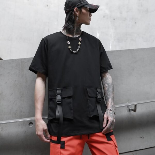Men's loose stand collar short sleeve T-shirt