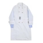 Fashion Men Stitching Long Windbreaker Jacket White Trench Coat Camel Trench Coat