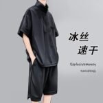 Two-piece Dark Drape Short-sleeved Sweatshirt