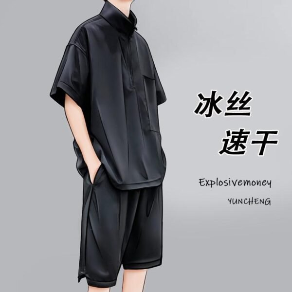 Two-piece Dark Drape Short-sleeved Sweatshirt
