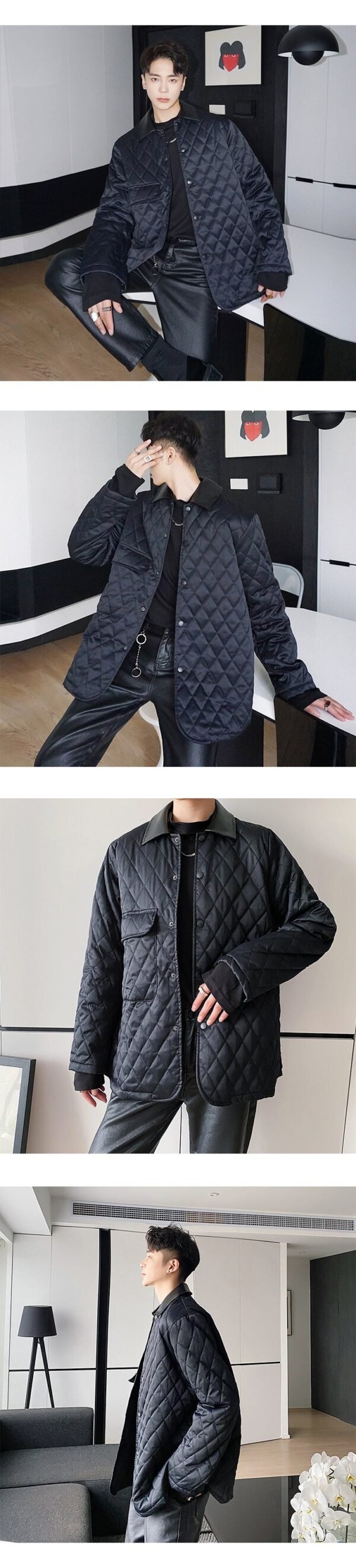 P135 Winter Retro Male Casual Temperament Jacket