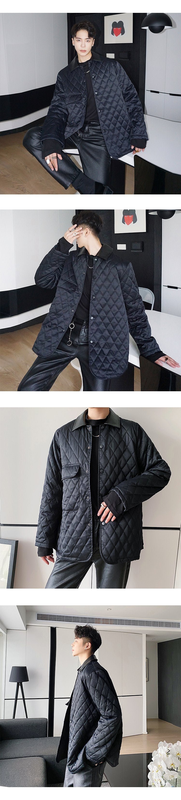 P135 Winter Retro Male Casual Temperament Jacket