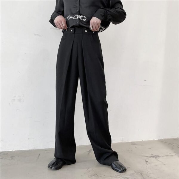 Korean Version of The Simple Buckle Decoration Suit Sweeping Men