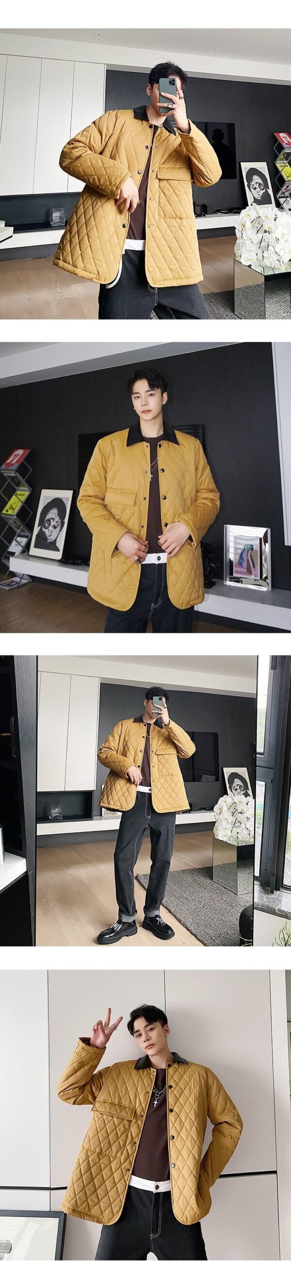 P135 Winter Retro Male Casual Temperament Jacket
