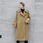 P125 Autumn and Winter Mid-length Men's Windbreaker Loose Lapel Jacket