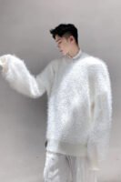 Androgynous Mohair Sweater Oversize Sweater White Sweater Black Sweater