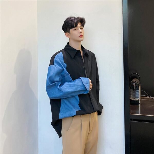 Men's Loose Slim Long-sleeved Denim Shirt Jacket