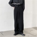Korean Version of The Simple Buckle Decoration Suit Sweeping Men