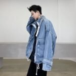 8050-P78 Unisex Big Pocket Trendy Denim Jacket