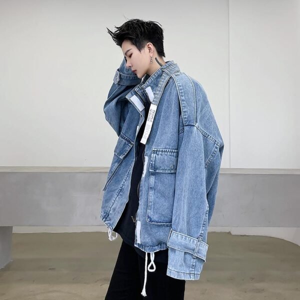 8050-P78 Unisex Big Pocket Trendy Denim Jacket