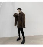 KK1252P155 Winter Fur Jacket Thickened Men's Loose Cotton Jacket