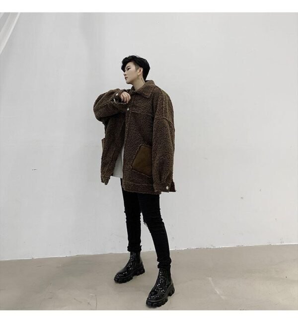 KK1252P155 Winter Fur Jacket Thickened Men's Loose Cotton Jacket