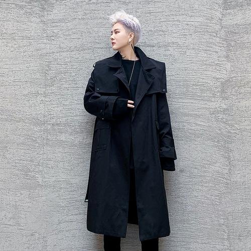 P125 Autumn and Winter Mid-length Men's Windbreaker Loose Lapel Jacket