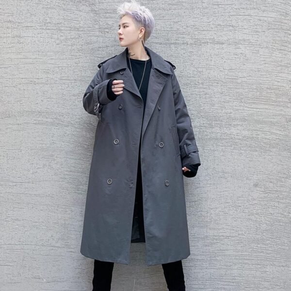 P125 Autumn and Winter Mid-length Men's Windbreaker Loose Lapel Jacket