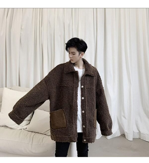 KK1252P155 Winter Fur Jacket Thickened Men's Loose Cotton Jacket