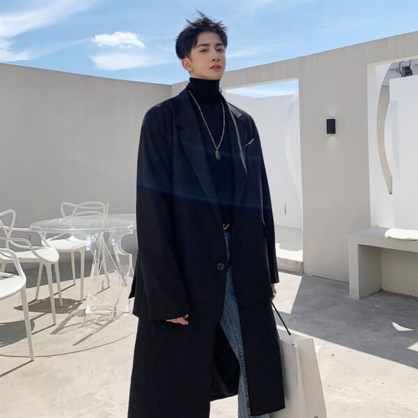 Streetwear Detachable Black Suit Black Blazer for Men