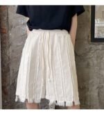 Kk1611 / P90 solid color patchwork design hair beard denim shorts