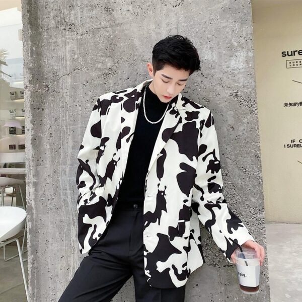 Cow Print Jacket Long Sleeve Cow Coat Men's Blazer