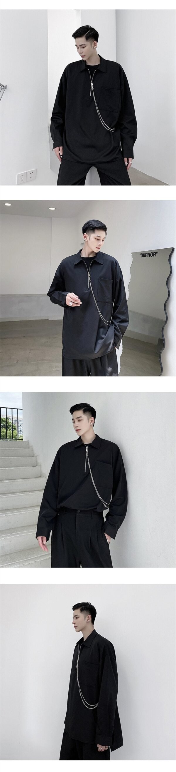 S87 Fall New Design Sense with Pendant-feeling Loose-fitting Casual Literary Shirt