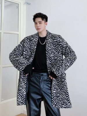 P135 Winter Personality Thick Long Suit Jacket