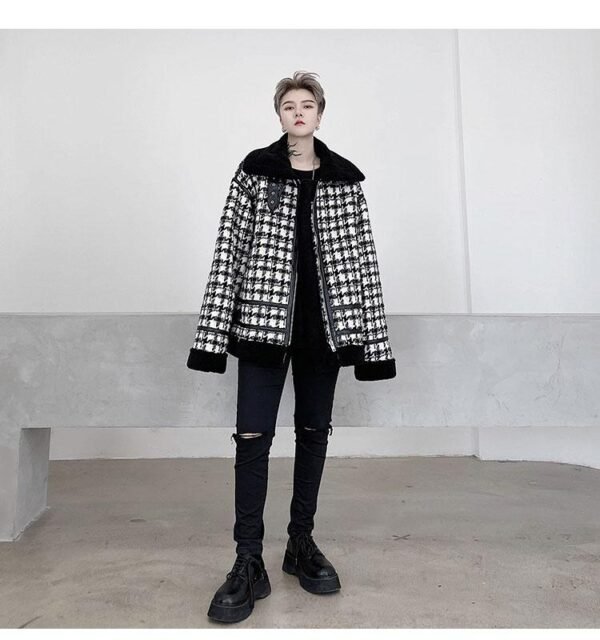 KK1545/P215 Thousand Birds Composite Velvet Thickened Jacket