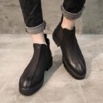 105A-181-1 Simple Black Casual Leather Shoes