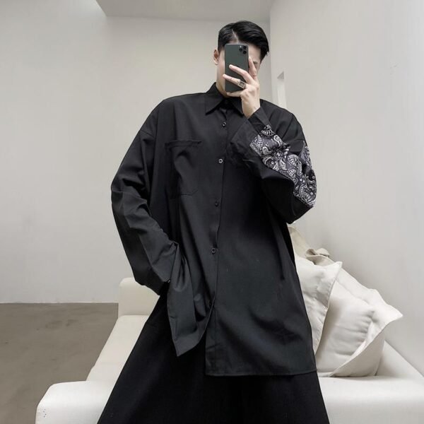 Japanese Yohji Yamamoto Casual Long-Sleeved Shirt Loose Shirt for Men