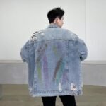 8051-P79 Hole Painted Personalized Denim Jacket