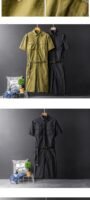 Korean Version of The British Body Suit Men's Summer Short-sleeved Shirt Jumpsuit