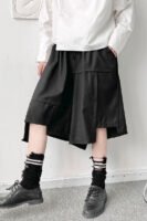 K1905 P65 Dark Asymmetric Japanese Loose Shorts