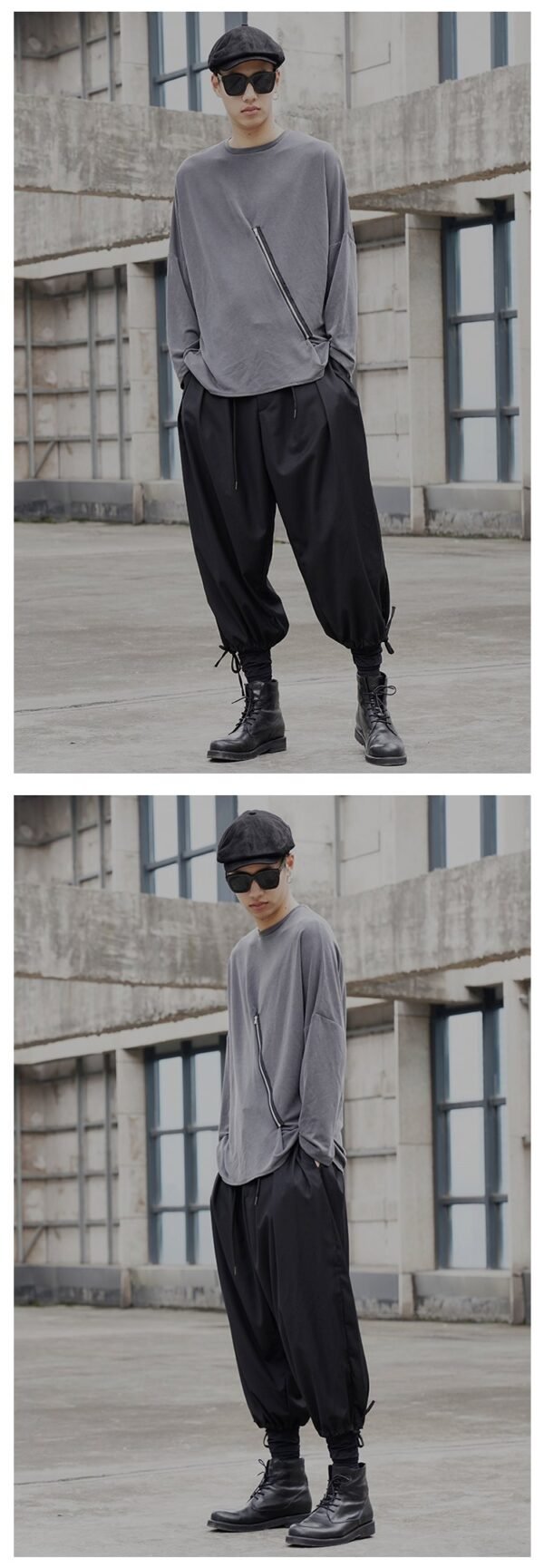 Original Design New Dark Yamamoto Style Zipper Long Sleeve T-shirt