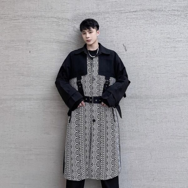 7616-P155 Yamamoto Dark Niche Long Trench Coat