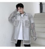 KK1662/P115 Mesh Hollow Edging Solid Color Loose Sunscreen Windbreaker Jacket