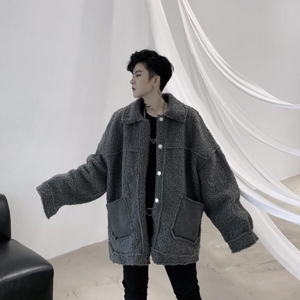 KK1252P155 Winter Fur Jacket Thickened Men's Loose Cotton Jacket