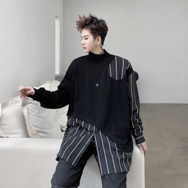 WY06 Dark Series Loose-fitting Small High-necked Tide Men's Shirt