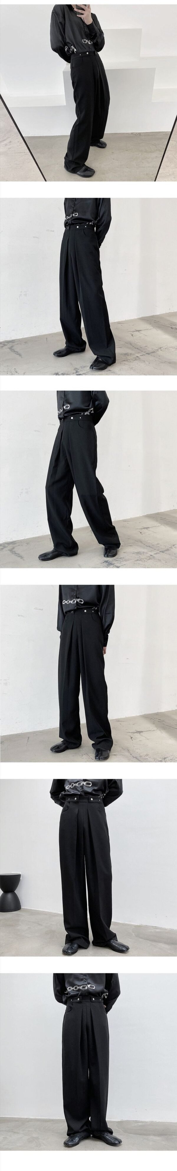 Korean Version of The Simple Buckle Decoration Suit Sweeping Men