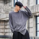 Original Design Dark Yamamoto Style Back-and-forth Stitched Long-sleeved T-shirt