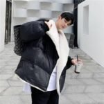 P155 Men's Korean Style Big Lapel Design Loose Bread Jacket Men