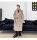 KK1558 solid color metal pendant men's rabbit fur thick coat jacket