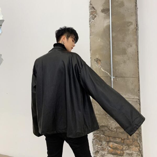 Irregular Retro PU Locomotive Leather Jacket