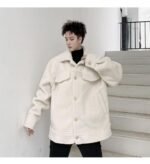 KK1576 Winter Pure Thicken Jacket Men's Loose Cotton Jacket