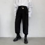 Yoiji Yamamoto Black Pants Men's Harlem Pants Casual Pants With Pocket Cargo Pants