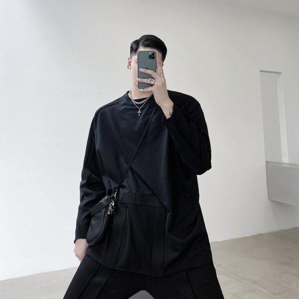 A452--652--P75  A New Round Collar, Dark Collar, Wind Jacket, Woolen Sweater, Men's Fashion Blazer  Tide