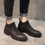 105A-181-1 Simple Black Casual Leather Shoes